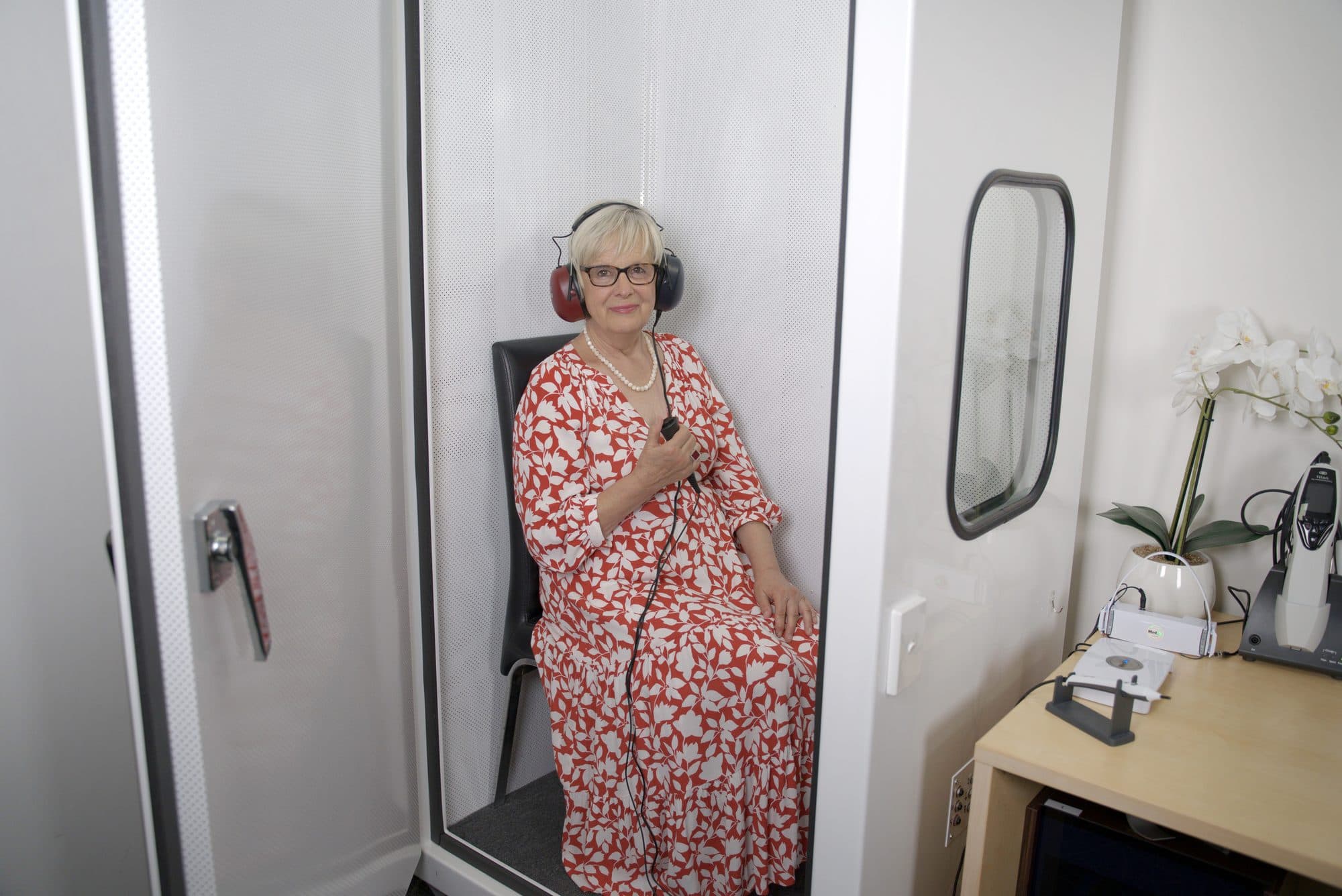 Adult hearing assessment in a sound-treated booth