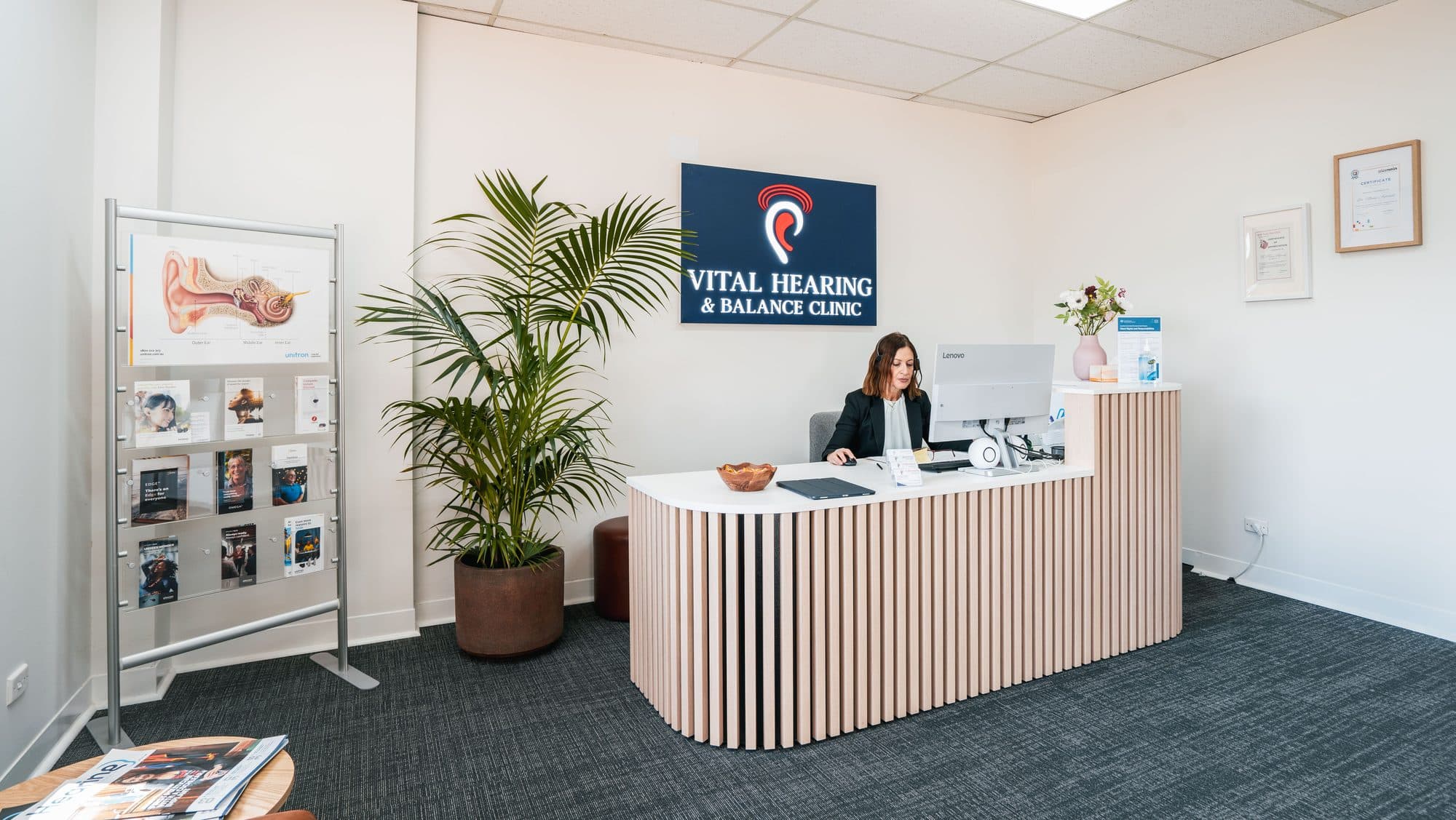 Audiologist consulting with a patient at Vital Hearing & Balance Clinic